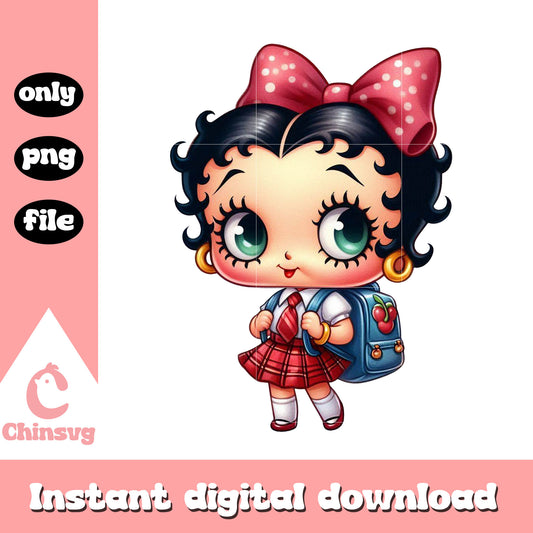 Betty boop character back to school png, school spirits png