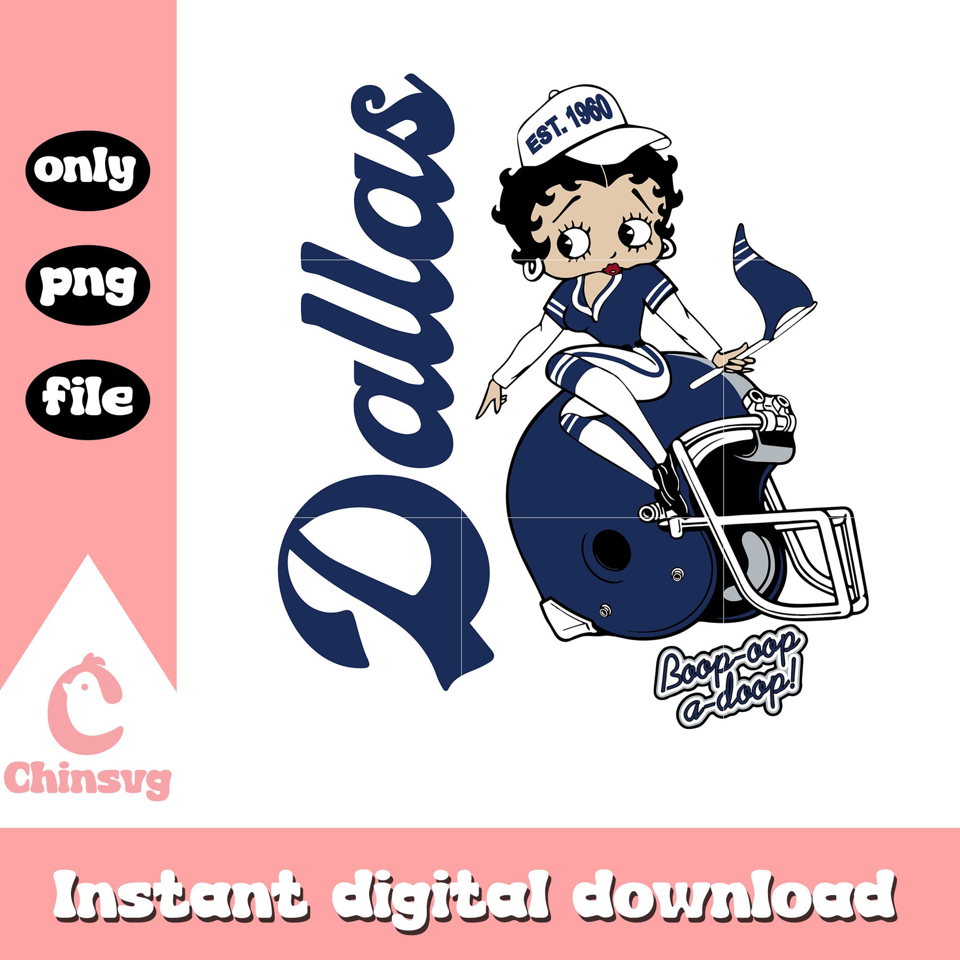 Betty boop cheerleader dalas cowboys svg, dallas cowboys football svg