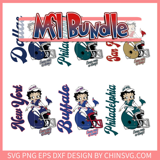 Betty boop cheerleader nfl teams bundle svg, cheerleader svg