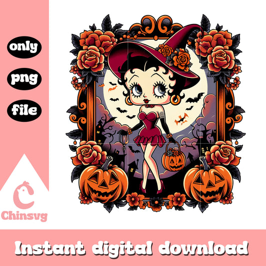 Betty boop cosplay witch on halloweenpng, betty boop png, halloween pumpkin png