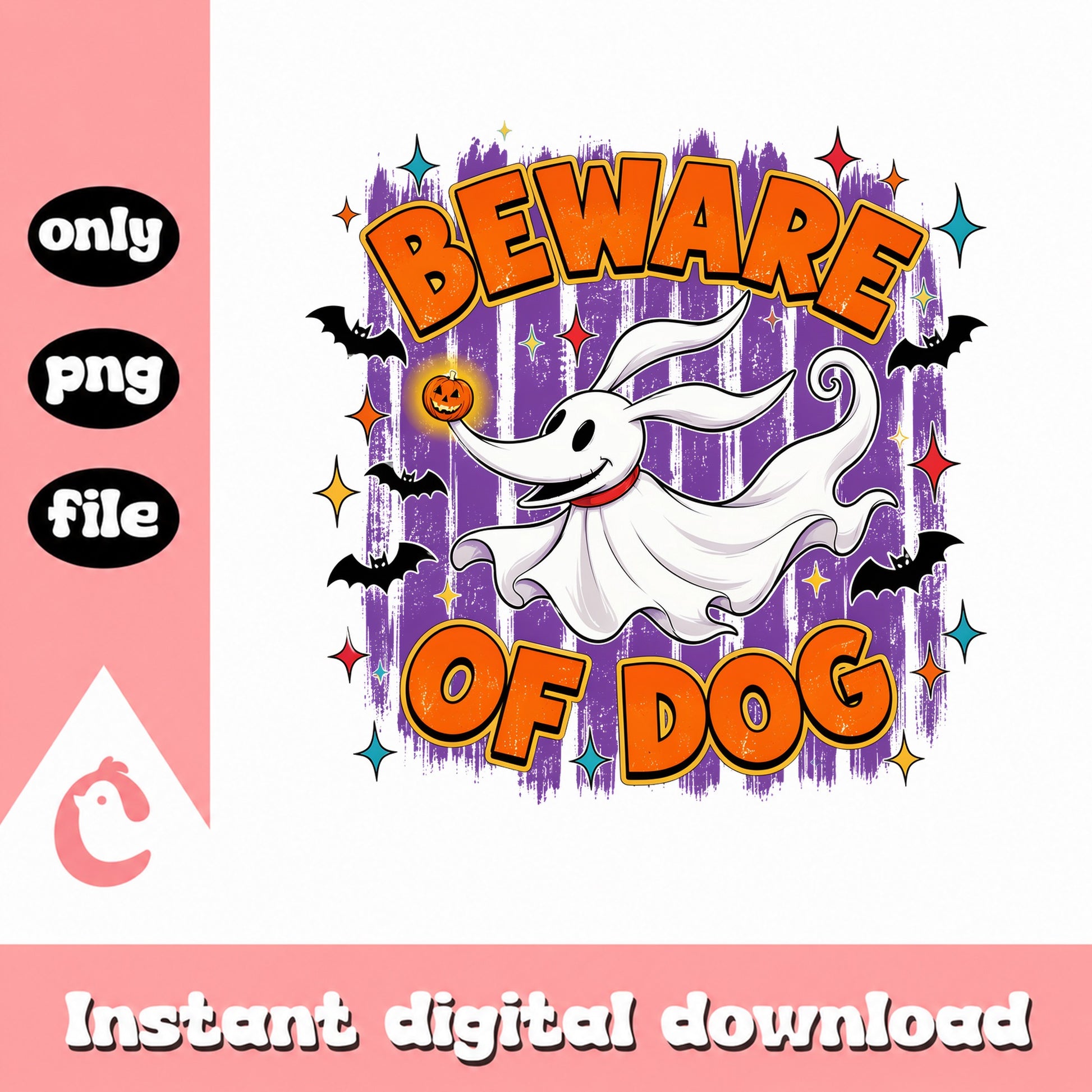 Beware Of Dog Halloween PNG, Zero Ghost Dog PNG, Halloween PNG