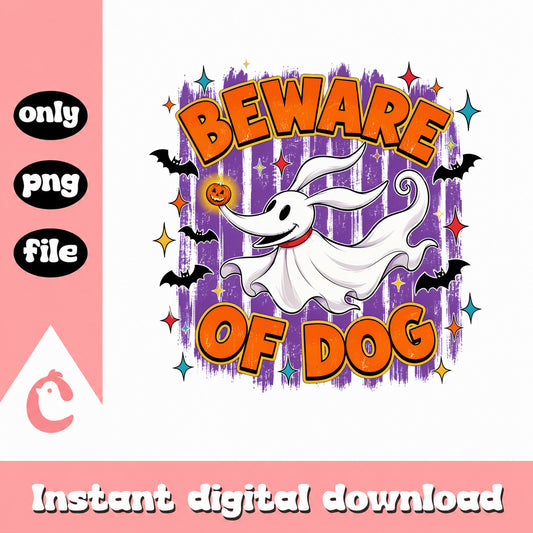 Beware Of Dog Halloween PNG, Zero Ghost Dog PNG, Halloween PNG