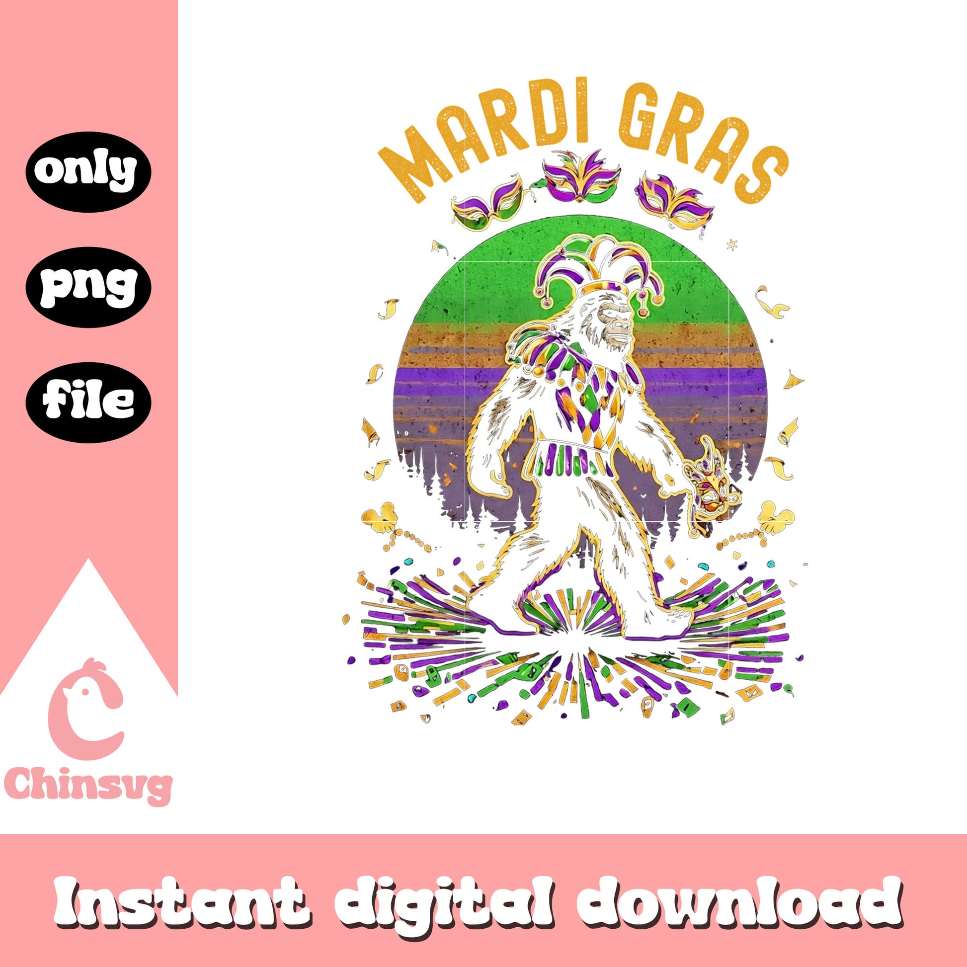 Bigfoot kingkong mardi gras png, mardi gras new orleans​​​ png