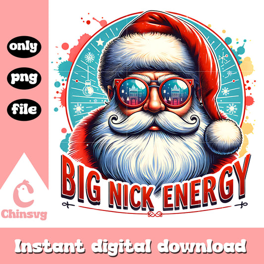 Big nick energy santa with glasses png, big nick energy​ png