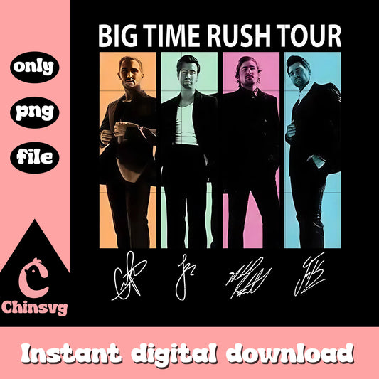 Big time rush tour signature design png, big time rush png