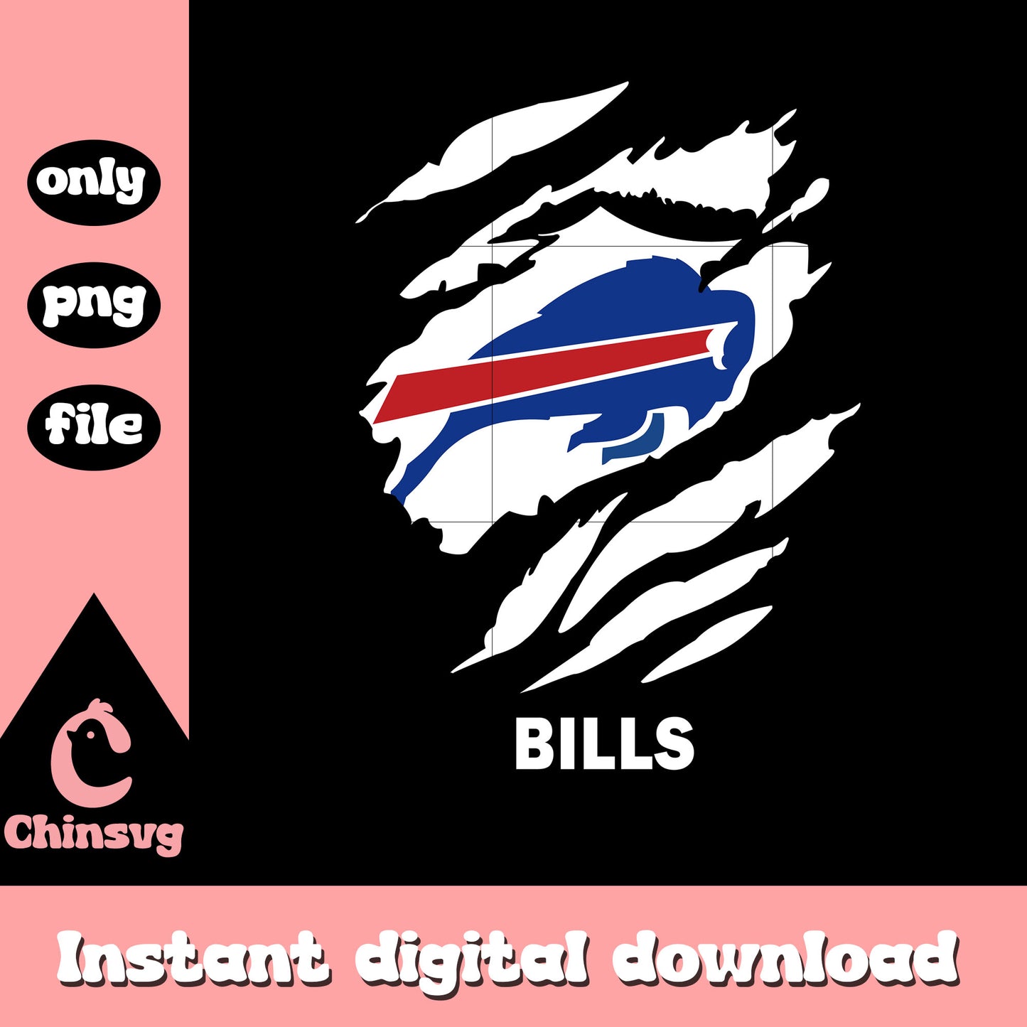 Bills logo white paint png, nfl buffalo bills news​​ png