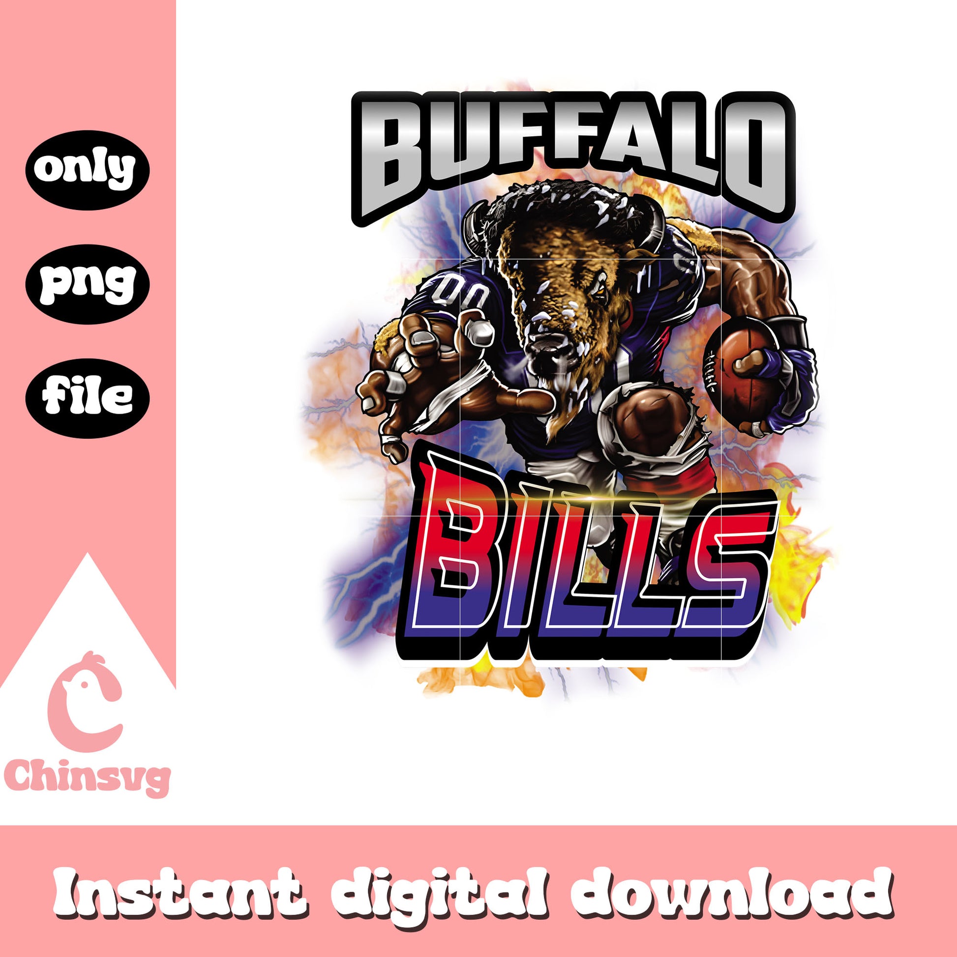 Bills mascot logo cool png, buffalo bills football​ png