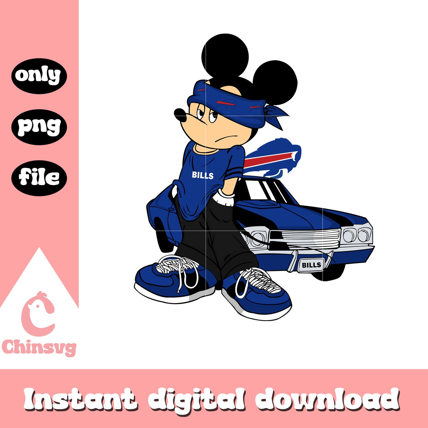 Bills mickey gangster logo png, nfl buffalo bills​​​​ ​png