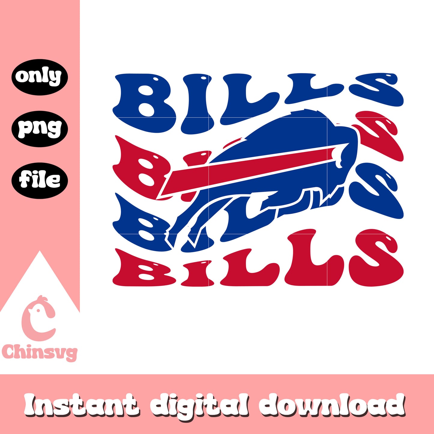 Bills wave font design png, Buffalo Bills team png