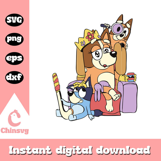 Bingo Bluey and mom design svg, queen mom svg, momlife svg