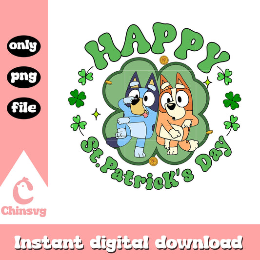 Bingo Bluey happy st.patrick day png, saint patrick day png
