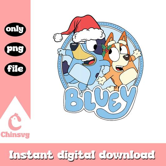 Bingo and bluey dog christmas design png, bluey bingo christmas​ png