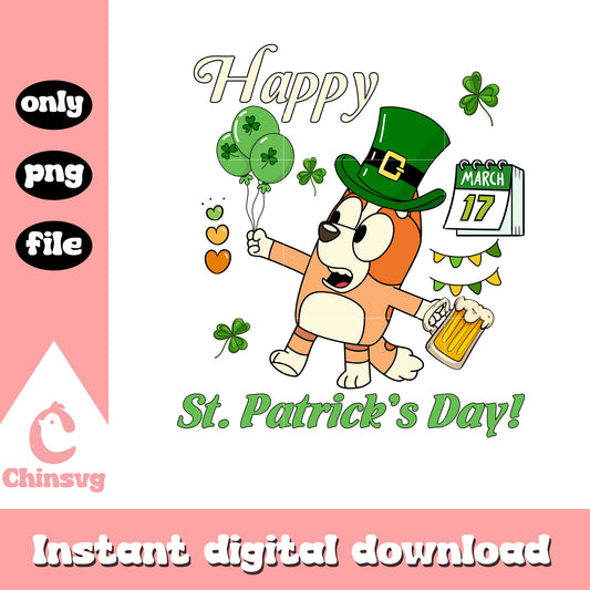 Bingo character happy st.patrick's day png, patrick png