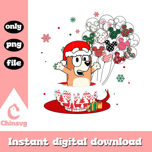 Bingo christmas tea cup disney balloon png, bingo bluey png