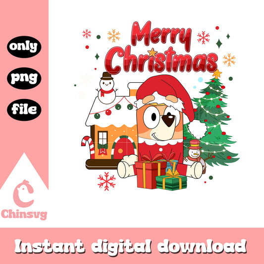 Bingo merry christmas tree design png, bingo and bluey png