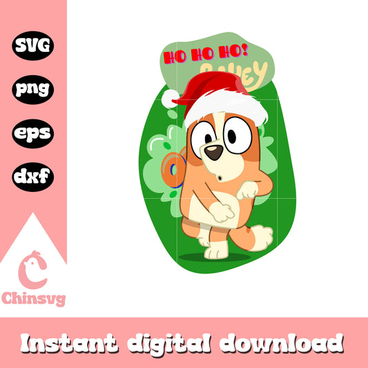 Bingo santa hat ho ho ho christmas svg, merry christmas bluey​ svg
