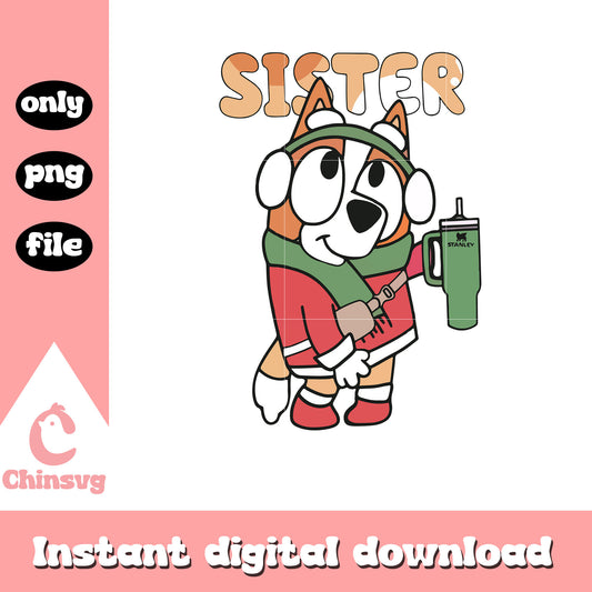Bingo sister merry christmas design png, bingo christmas​ png