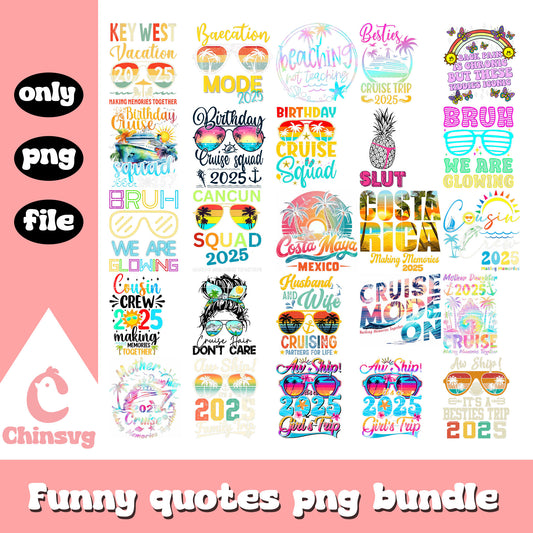 Birthday cruise squad bundle png, birthday png, cruise png