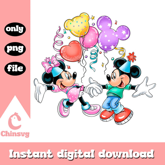Birthday mickey minnie disney design png, mickey mouse ballon png 