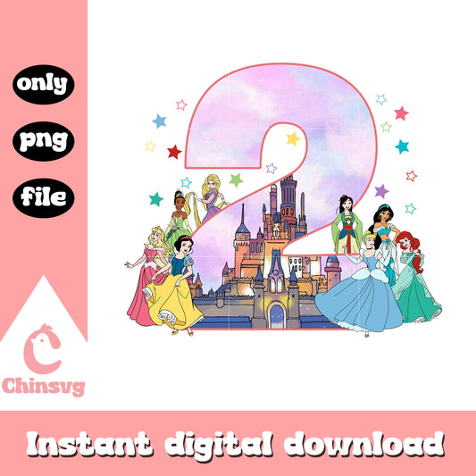 Birthday princess two png, birthday girl png, disney princess png