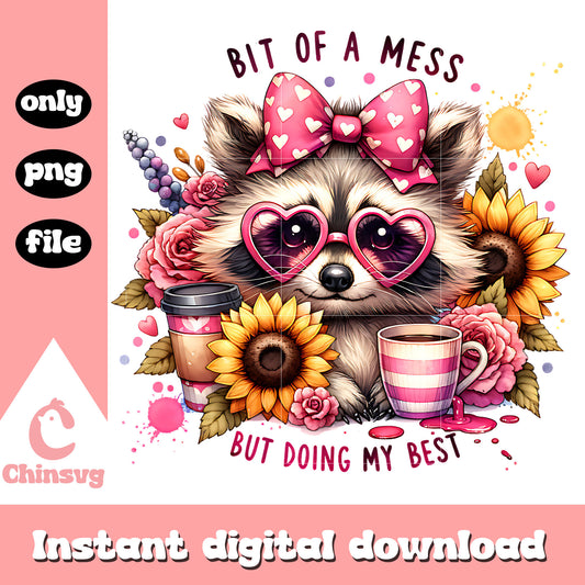 Bit of a mess but doing my best raccoon png, raccoon cute​ png