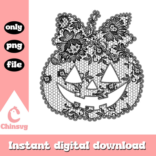 Black Lace fabric pumpkin png, pumpkin lace fabric png