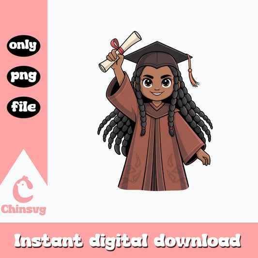 Black Girl Graduation PNG, Afro Girl Graduate Clipart, Graduation PNG