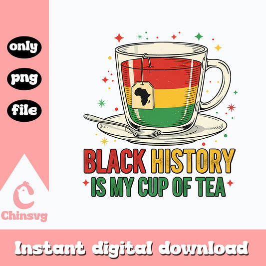 Black History Is My Cup Of Tea PNG, Black History Month PNG