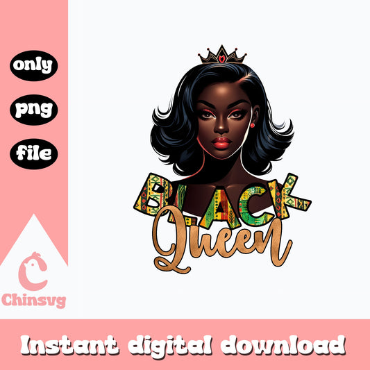 Black Queen PNG, Afro Woman Crown Sublimation, Black Girl PNG