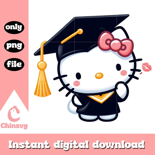 Black bachelor shirt hello kitty png, graduation ceremony png