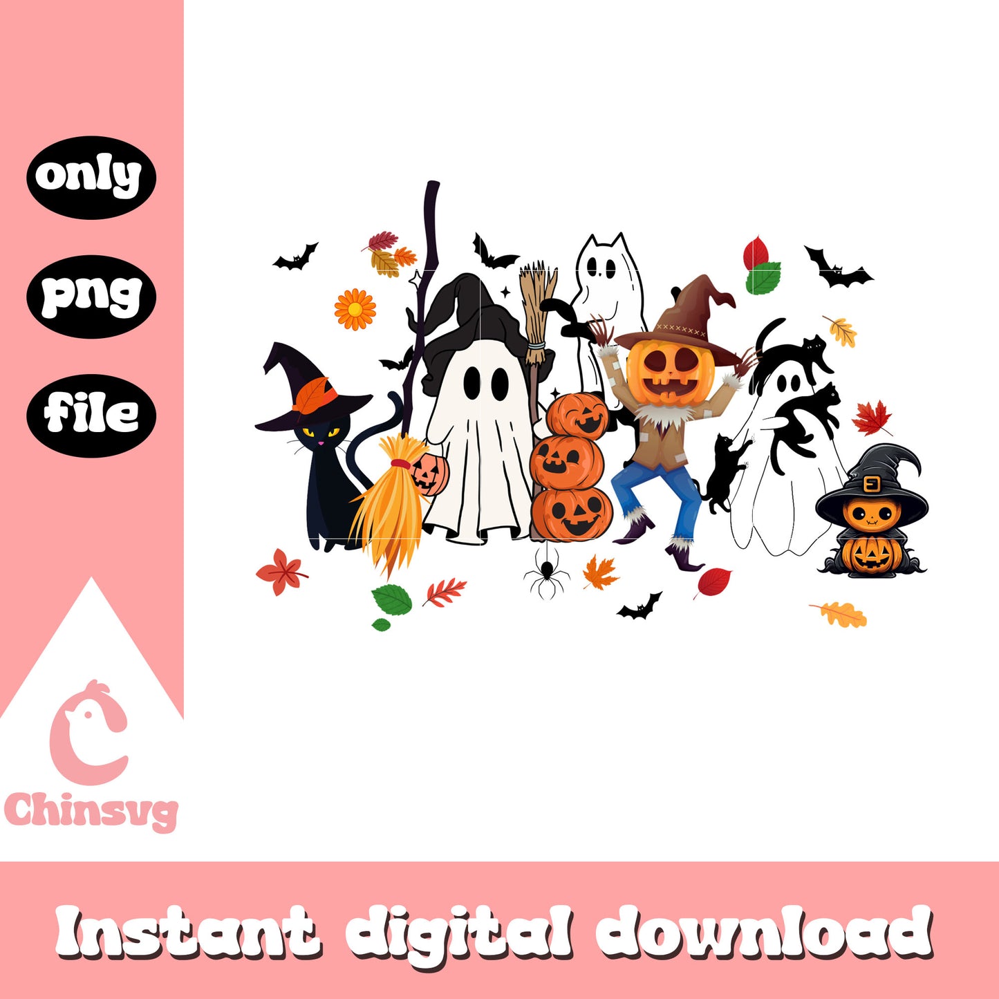 Black cat ghost halloween design png, halloween clipart png