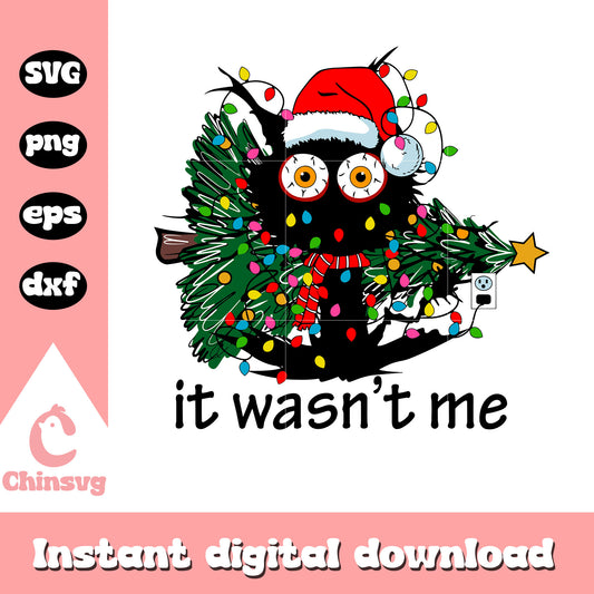 Black cat it wasn't me svg, stole christmas tree svg, cat svg