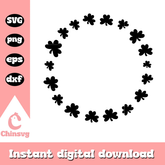 Black clover wreath patrick design svg, st.patrick's day svg