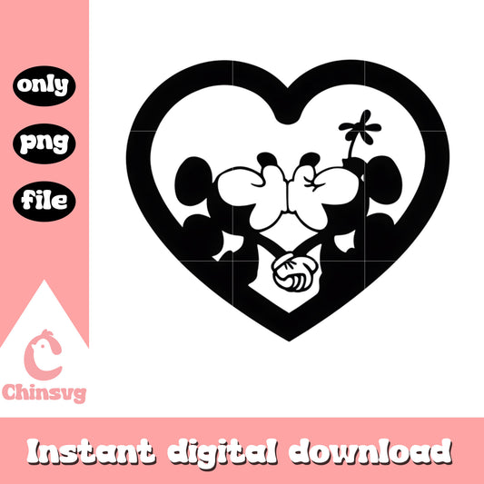 Black couple kiss valentine png, disney valentine's day​​​​ png