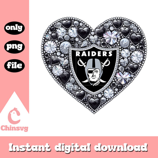 Black diamon heart raiders png, nfl las vegas raiders​​ png