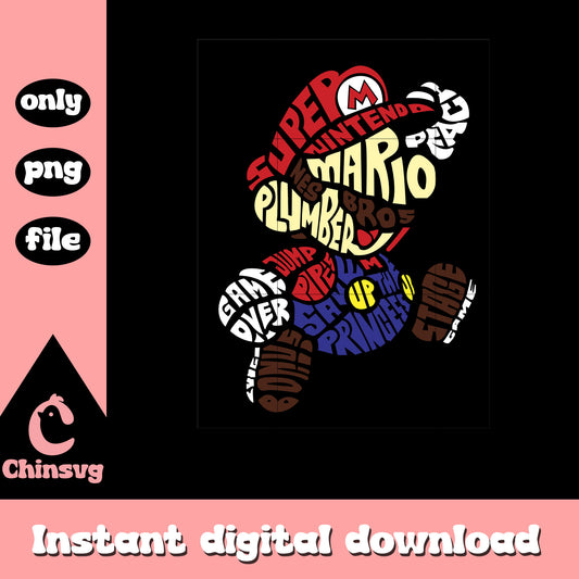 Black super mario quotes png, the super mario bros movie png