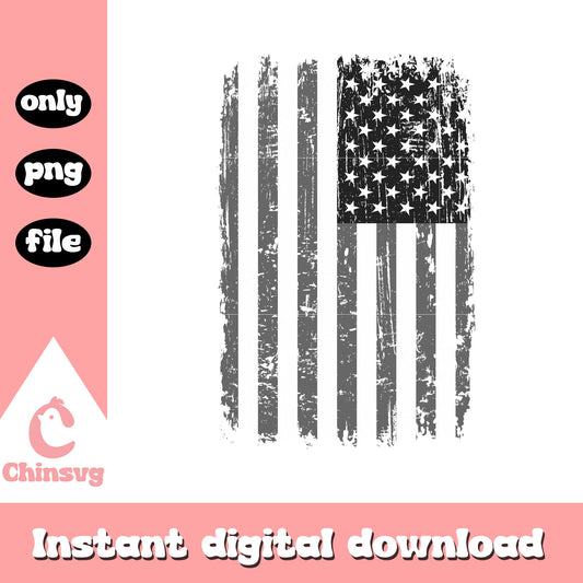 Black white america flag design png, national flag png