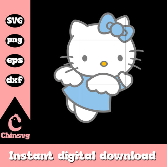 Blue angel hello kitty sanrio svg, hello kitty blue angel svg