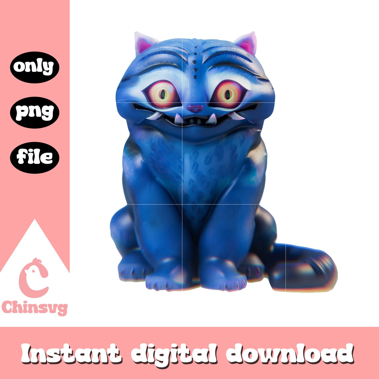 Blue derpy tiger toy design png, kpop blue demon tiger png