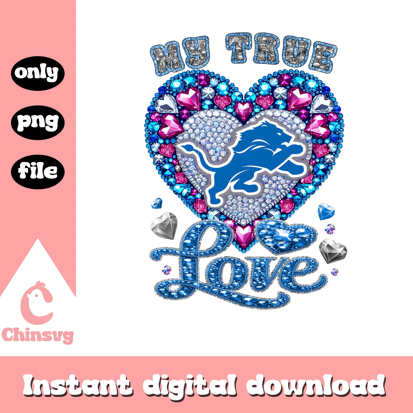 Blue detroit lions diamond png, detroit lions logo​​ png