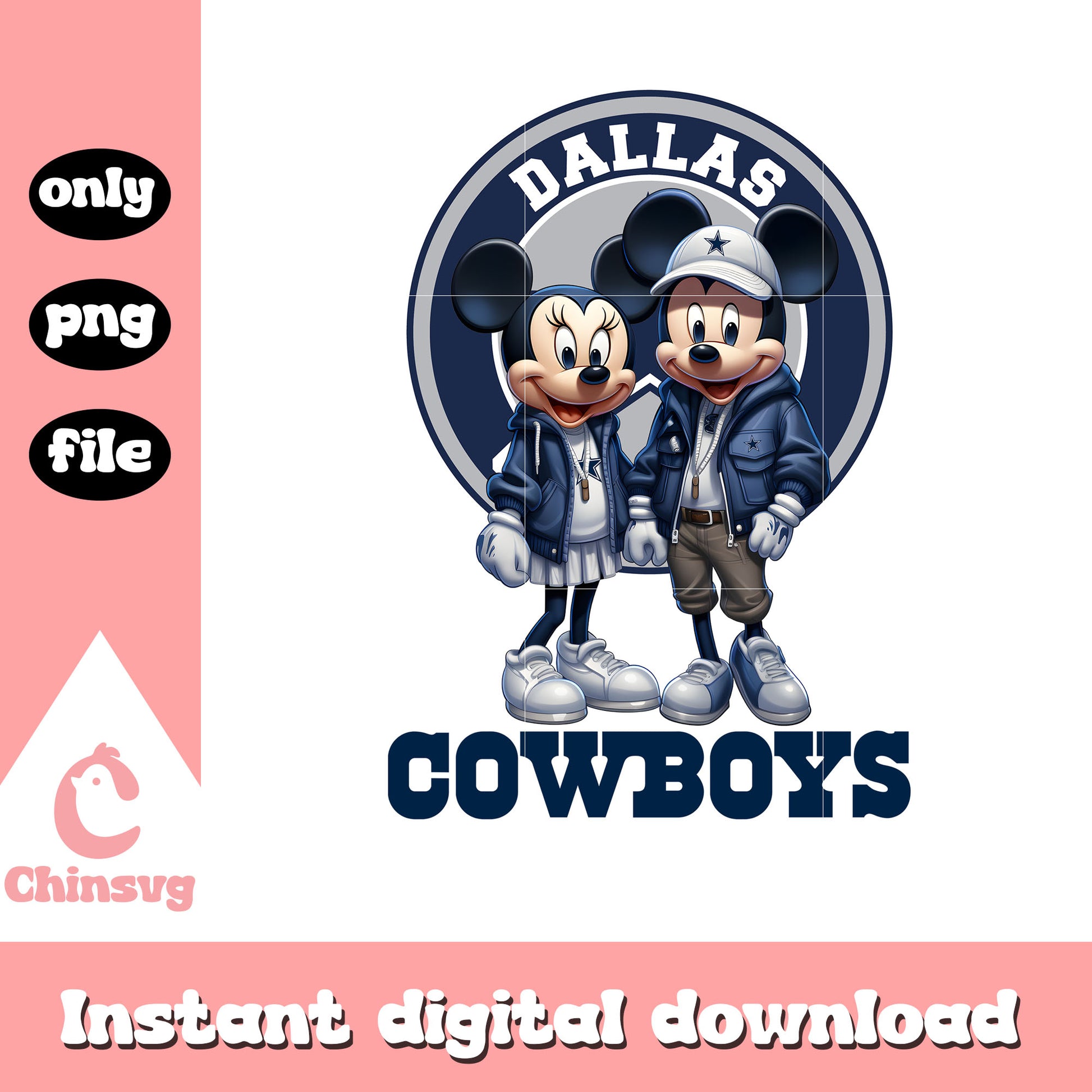 Blue disney custom cowboys png, dallas cowboys team​​​​​ png