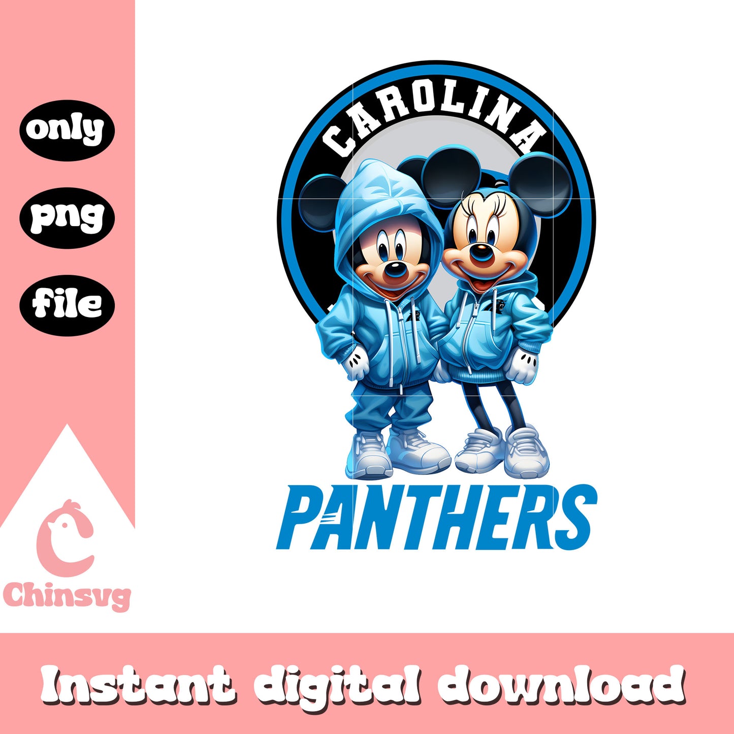 Blue disney panthers custom png, carolina panthers nfl​​​ png