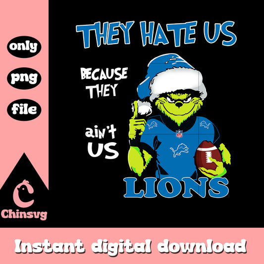 Blue grinch detroit lions png, sports detroit lions png