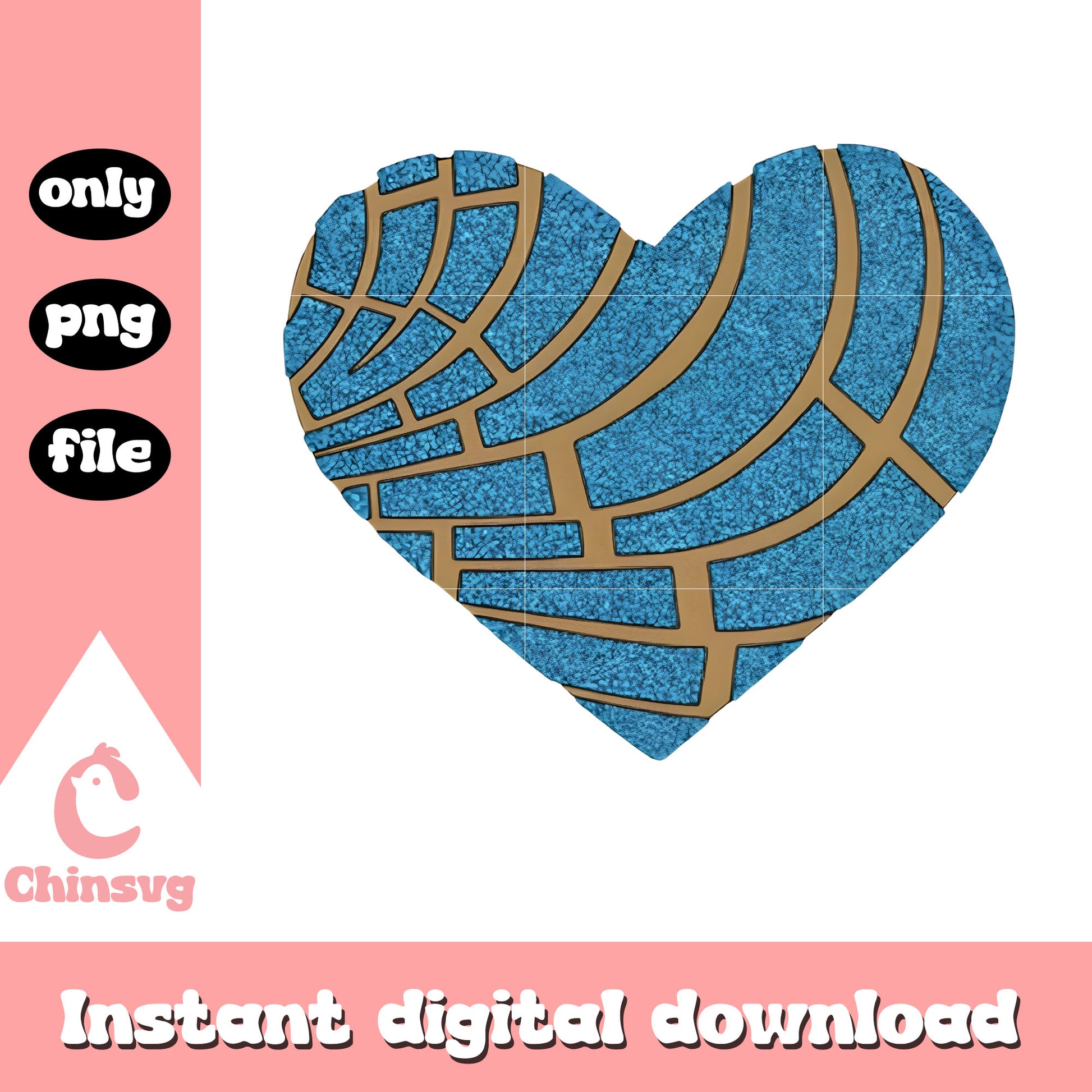 Blue heart concha valentine png, design valentines day png