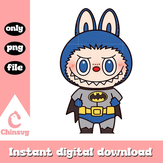 Blue labubu batman costume design png, batman png, marvel png