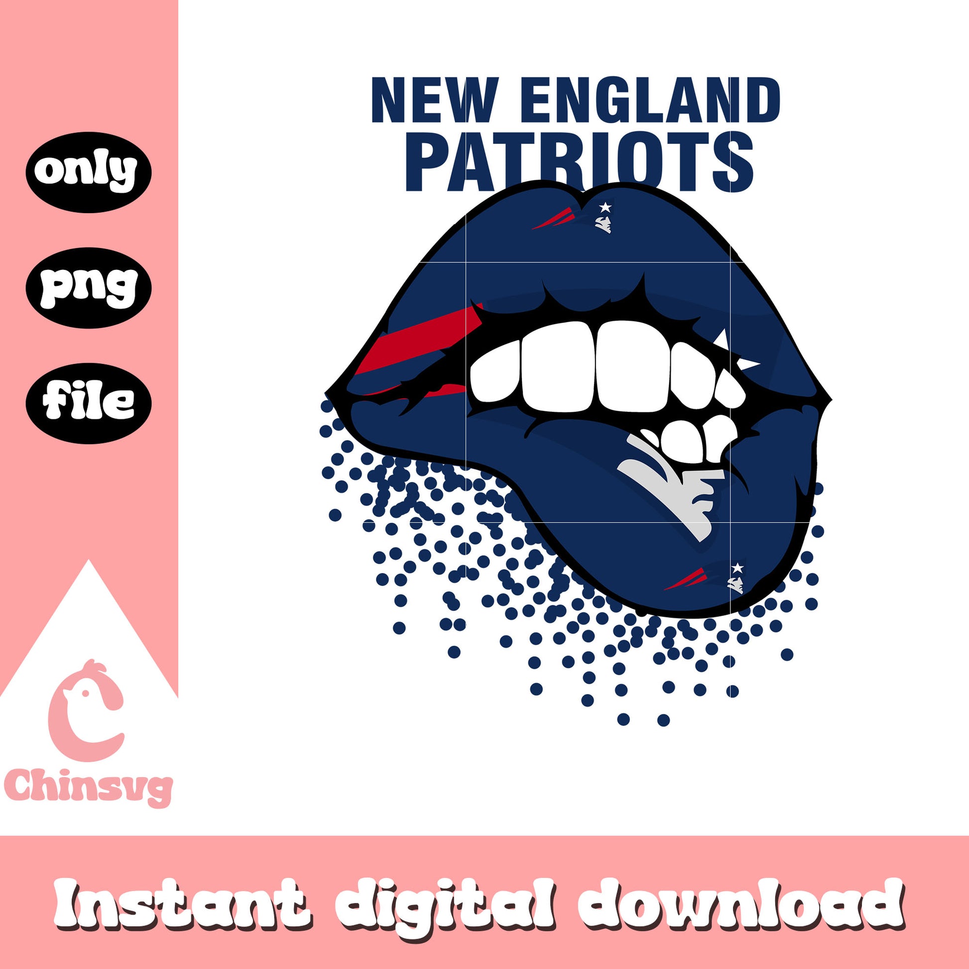 Blue lip patriots custom png, nfl new england patriots​​ png