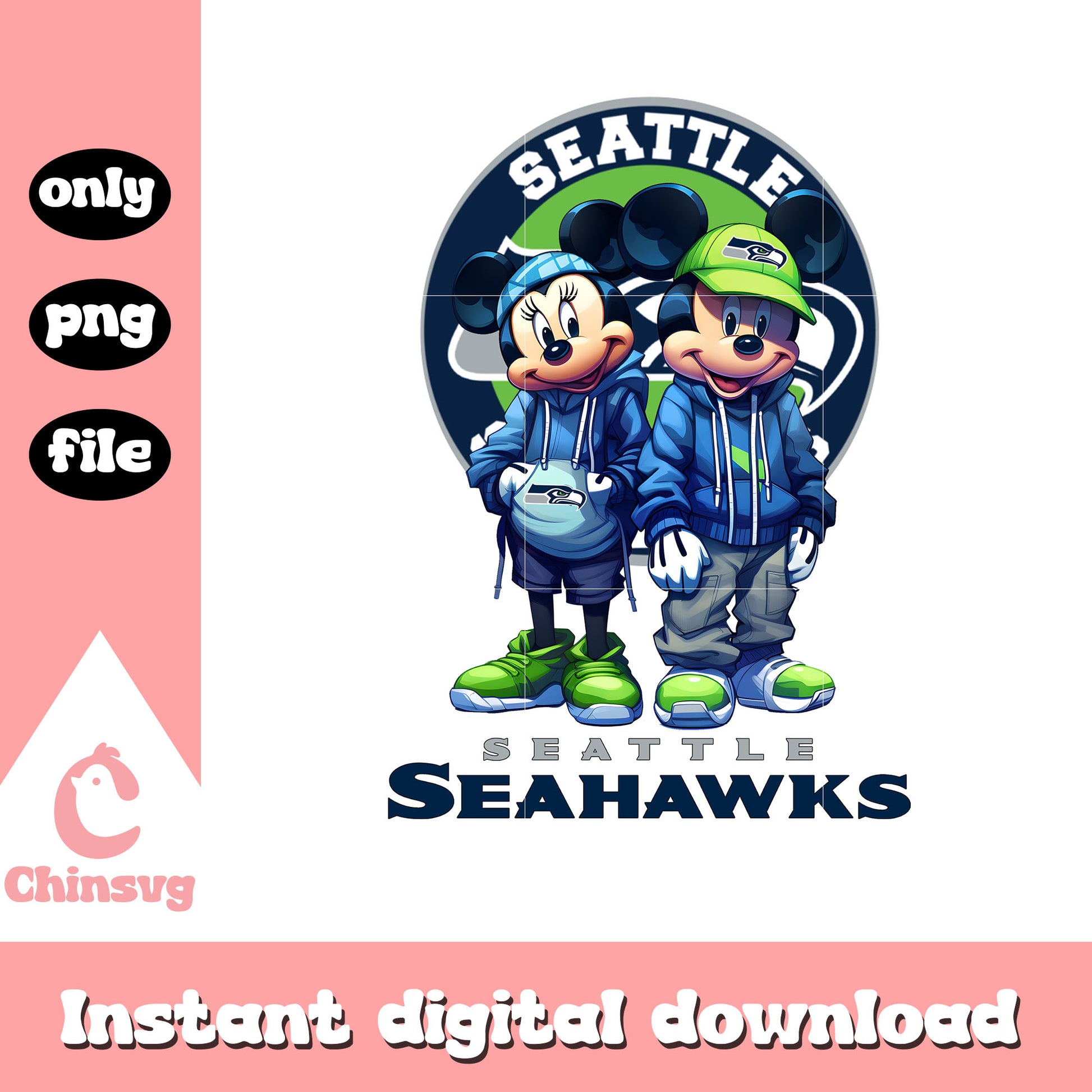 Blue logo seahawks mickey png, seattle football seahawks png