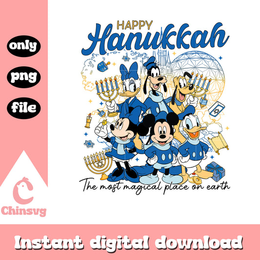 Blue mickey happy hanukkah png, disney christmas​​​​​​ png