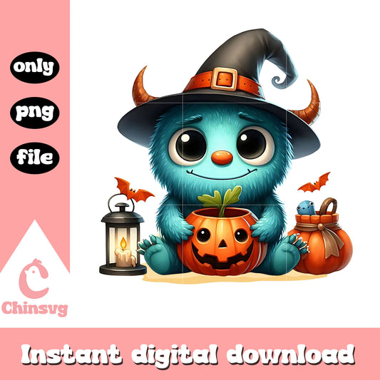 Blue monster halloween costume png, walt disney png