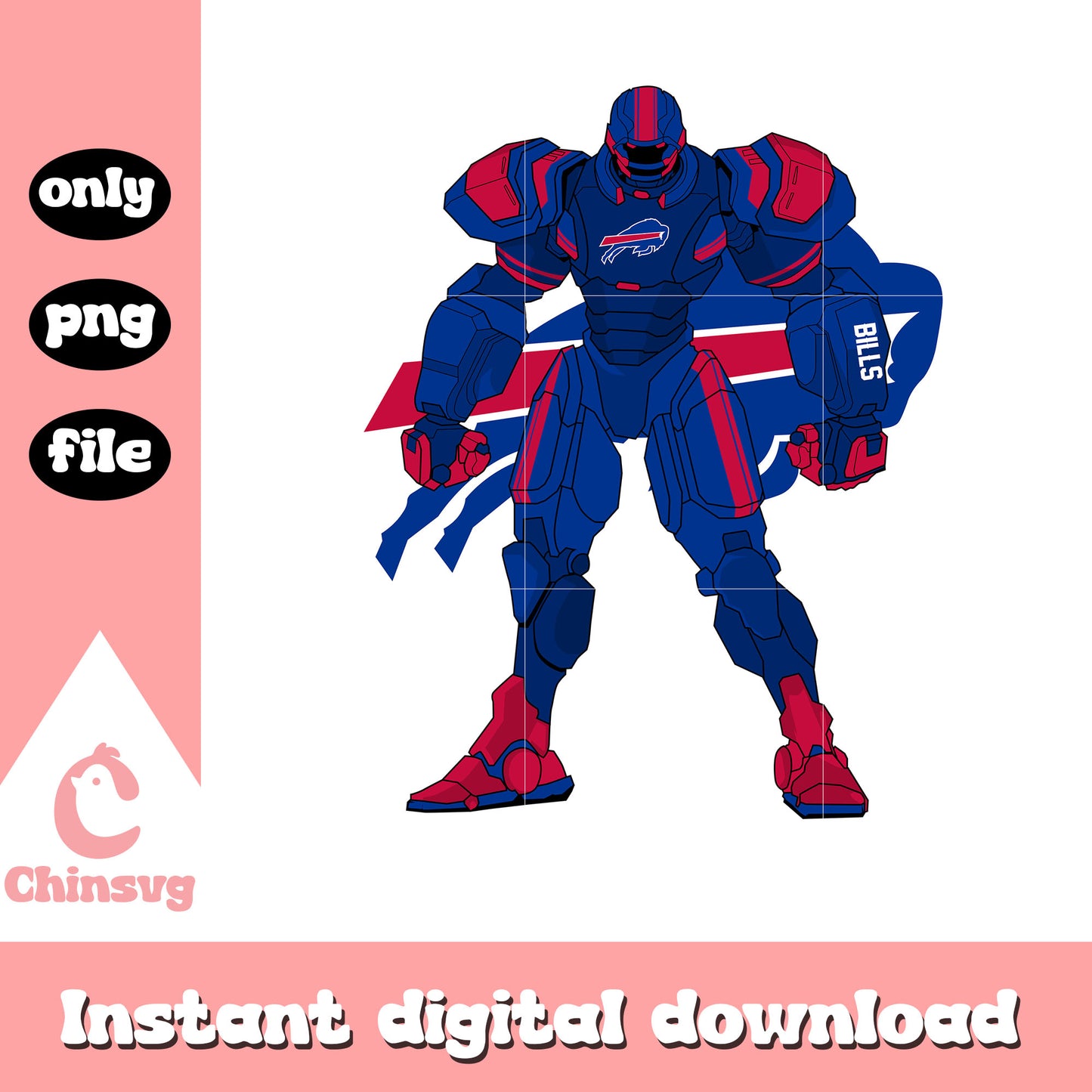 Blue robot buffalo bills png, nfl football buffalo bills​ png